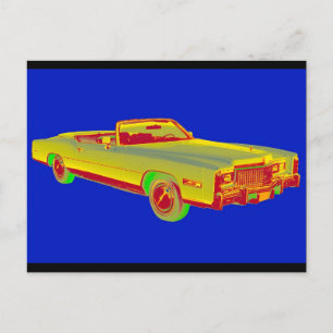 1975 Cadillac Eldorado Convertible Pop Art Postkarte
