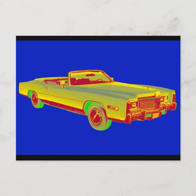 1975 Cadillac Eldorado Convertible Pop Art Postkarte (Vorderseite)