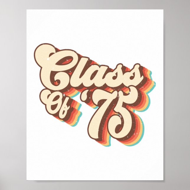 1975 Cl Wiedersehen Retro Cl von 75 Schulabschluss Poster (Vorne)