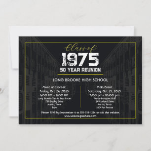 1975 Class Wiedersehen Elegant Black - 50 Jahre Wi Einladung