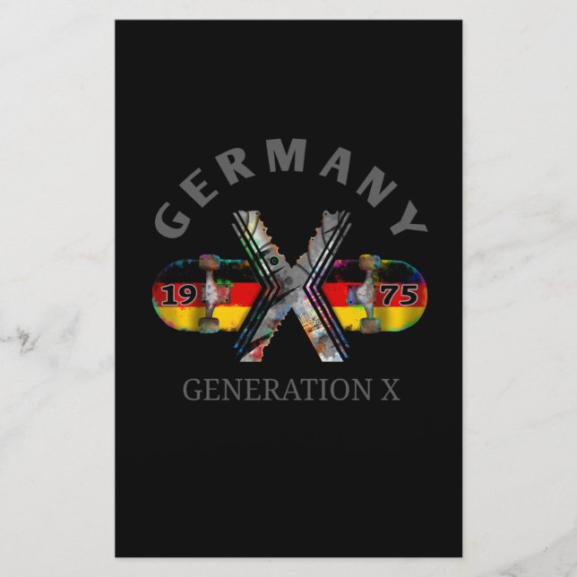 1975 Generation X Deutschland Skateboard Briefpapier (Vorderseite)