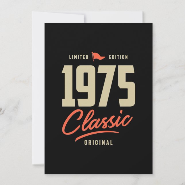 1975 klassisches Geburtstagsgeschenk Dankeskarte (Vorderseite)