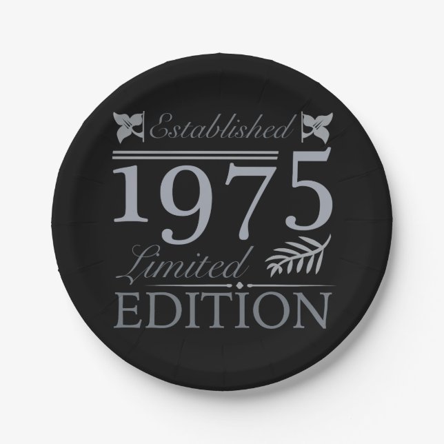 1975 Limited Edition 50. Geburtstag Pappteller (Vorderseite)