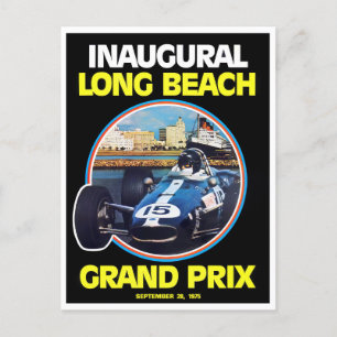 1975 Long Beach Grand Prix Autorennen Postkarte
