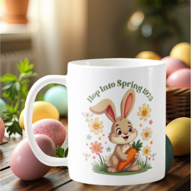 1975 Retro Spring Bunny coffee Tasse (Von Creator hochgeladen)