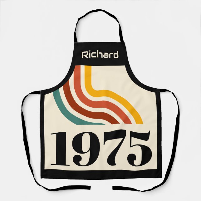 1975 Retro-Streifen Geschenk zum 50. Geburtstag Schürze (Vorderseite)