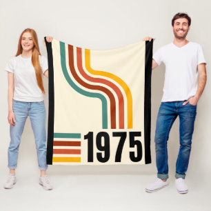 1975 Retro-Streifen-Regenbogen-Vintage-Poster-Deck Fleecedecke