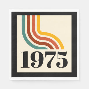 1975 Retro-Streifen-Vintage-Plakat Serviette