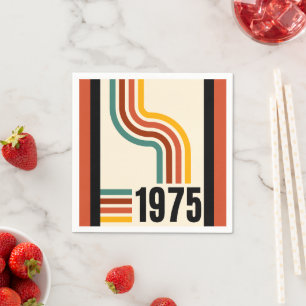1975 Retro-Streifen Vintage Poster Serviette