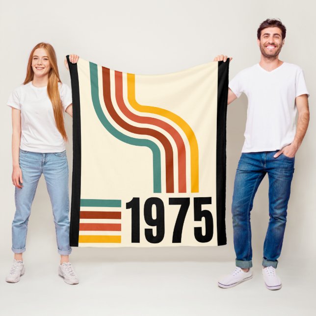 1975 Retro Stripe Rainbow Vintage Poster Blanket Fleecedecke (Beispiel)