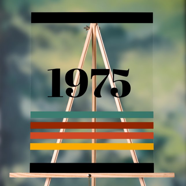 1975 Retro Stripe Vintag Acrylschild (Neutral)