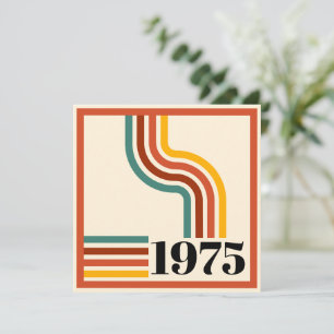 1975 Retro Stripe Vintag Orange Dankeskarte