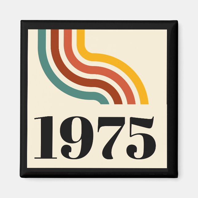 1975 Retro Stripe Vintage Poster Magnet (Vorne)