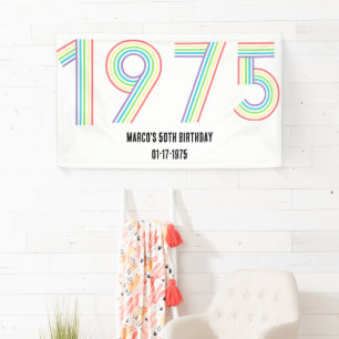 1975 Retro Vintag Rainbow Numeral 50. Banner
