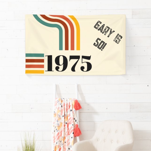 1975 Retro Vintage Poster 50. Geburtstag Banner (Insitu)