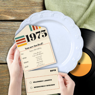 1975 Retro Vintage Poster 50. Geburtstag Orange All In One Einladung