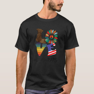 1975 Vintag 47. Liebe Sonnenblume Geburtstag T-Shirt