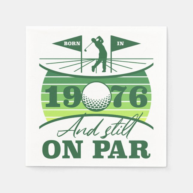 1976 50. Geburtstag Golf Liebhaber Serviette (Vorderseite)