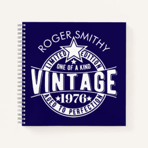 1976 50. Geburtstag Vintage - gereift bis zur Perf Notizbuch