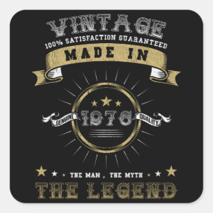 1976 Geborener Geburtstag Vintag Quadratischer Aufkleber