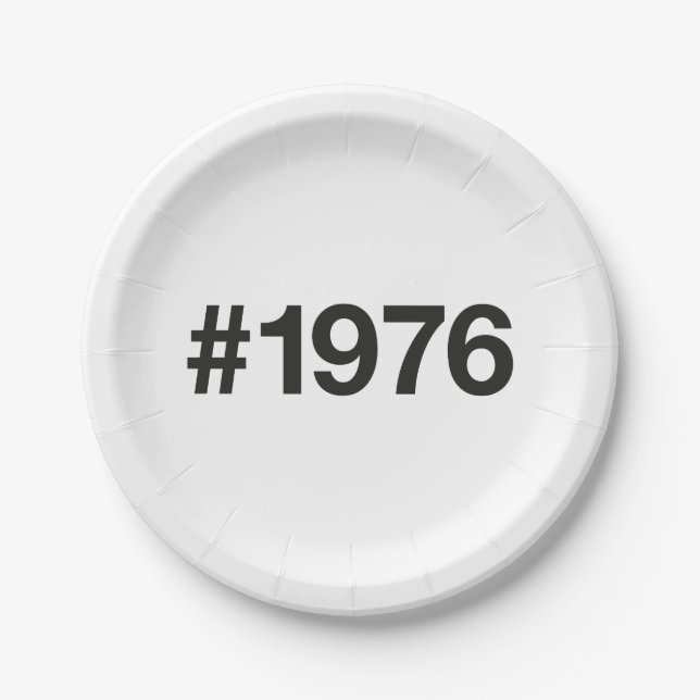 1976 Hashtag 49 Jahre Geburtstag Pappteller (Vorderseite)