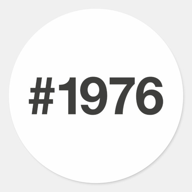 1976 Hashtag 49 Jahre Geburtstag Runder Aufkleber (Vorderseite)