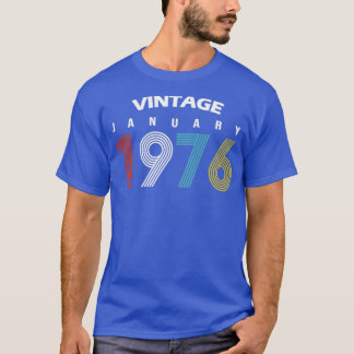 1976 Januar Vintag Geburtstag Gif T-Shirt