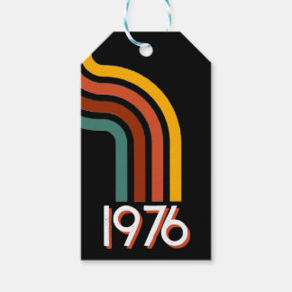 1976 Retro-Streifen Vintage 50. Geburtstag Geschenkanhänger