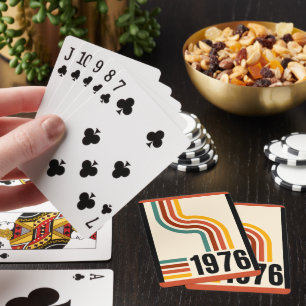 1976 Retro-Streifen Vintage 50. Geburtstag Spielkarten