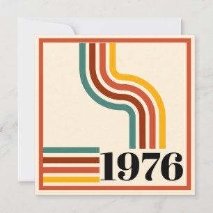 1976 Retro Stripe 50. Geburtstag Danke Karte