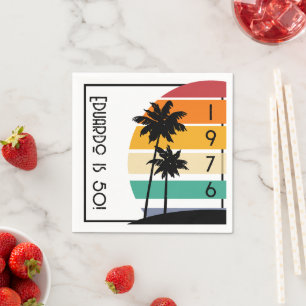 1976 Retro Stripe Sunset Vintag Serviette