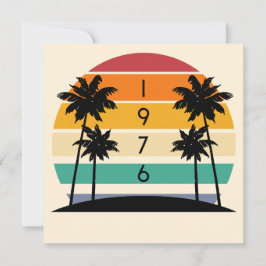 1976 Retro Stripe Sunset Vintage 50th Birthday Einladung