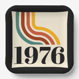 1976 Retro Stripe Vintage Poster 50th Birthday Pappteller