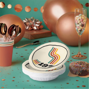 1976 Retro Vintage Poster Geburtstag oder Wiederse Pappteller