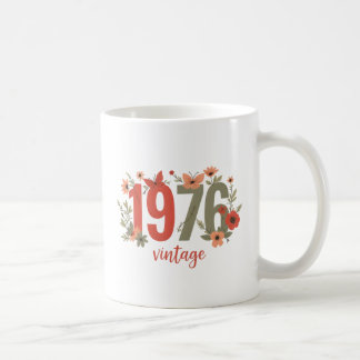 1976 Vintage Retro Florales Schmetterling Geburtst Kaffeetasse