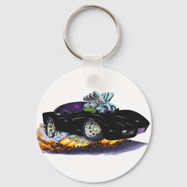 1977-79 Corvette Black Car Schlüsselanhänger (Vorderseite)