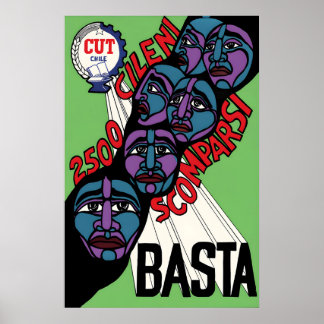 1977 Chile Anti-Pinochet Poster BASTA