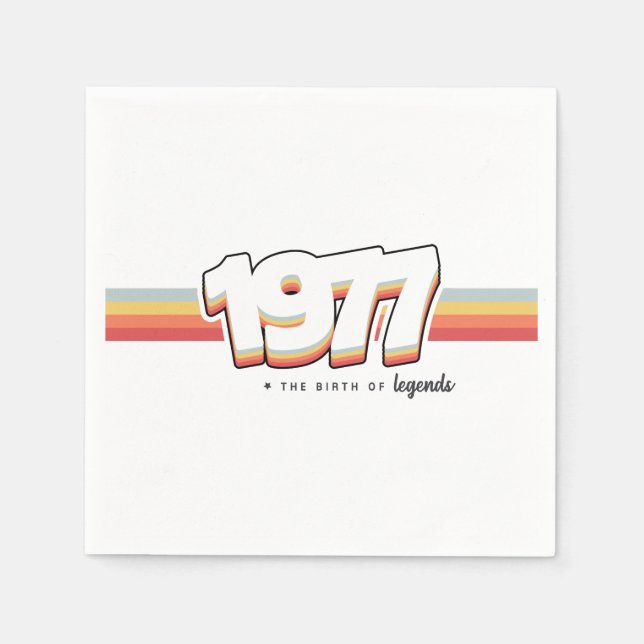 1977 Die Geburt von Legenden Serviette (Vorderseite)