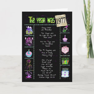 1977 Geburtstagsjahr Trivia Karte
