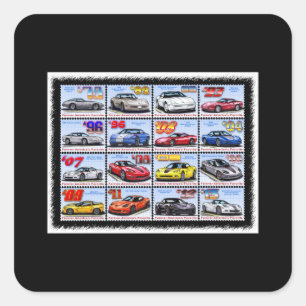 1978-2013 Sonderausgabe-Korvette-Montage Quadratischer Aufkleber