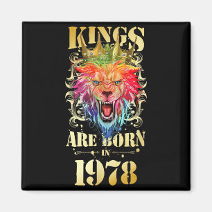 1978 Geboren König Krone Löwe Geburtstagszitat Magnet