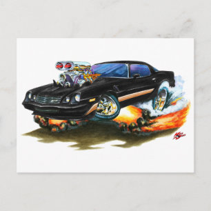 1979-81 Camaro Z28 Black-Gold Car Postkarte