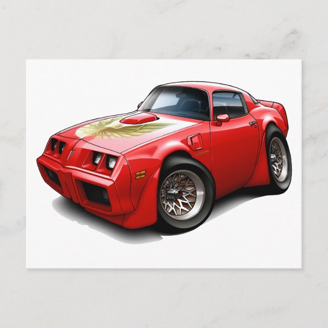 1979-81 Trans Am Red Car Postkarte (Vorderseite)
