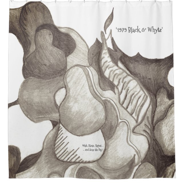 * '1979' Black & Whyte Design Duschvorhang (Vorderseite)