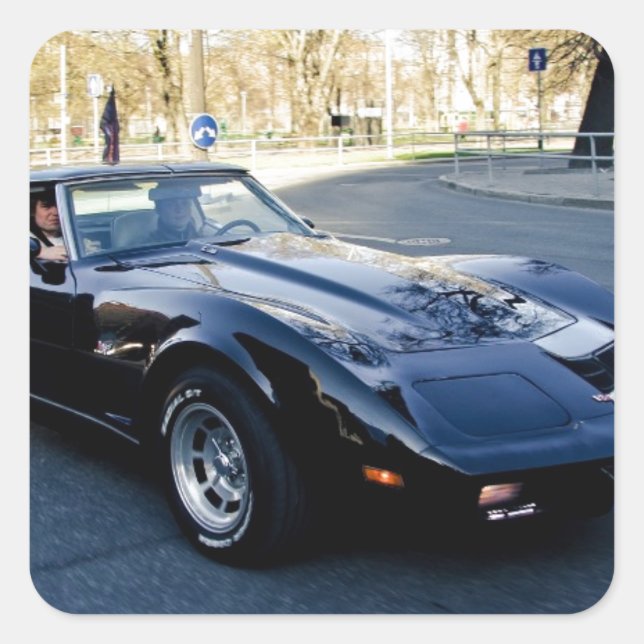 1979 Corvette Classic Sportscar Quadratischer Aufkleber (Vorderseite)