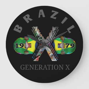 1979 Generation X Brasilianisches Skateboard Große Wanduhr