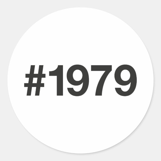 1979 Hashtag 46 Geburtstagsfeier Runder Aufkleber (Vorderseite)