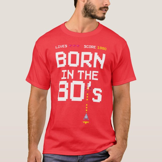 1980 Birtday Retro Gamer Piel Born in the 80s frie T-Shirt (Vorderseite)