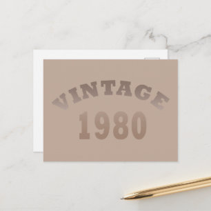 1980 geboren elegantes modernes vintage Geburtstag Feiertagspostkarte