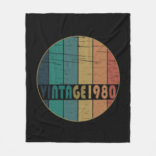 1980 geboren elegantes Vintage-Geburtstagsgeschenk Fleecedecke